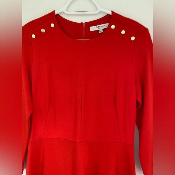 BNWOT LK Bennett UK size 10 US size 6 Red Dress - Picture 3 of 6